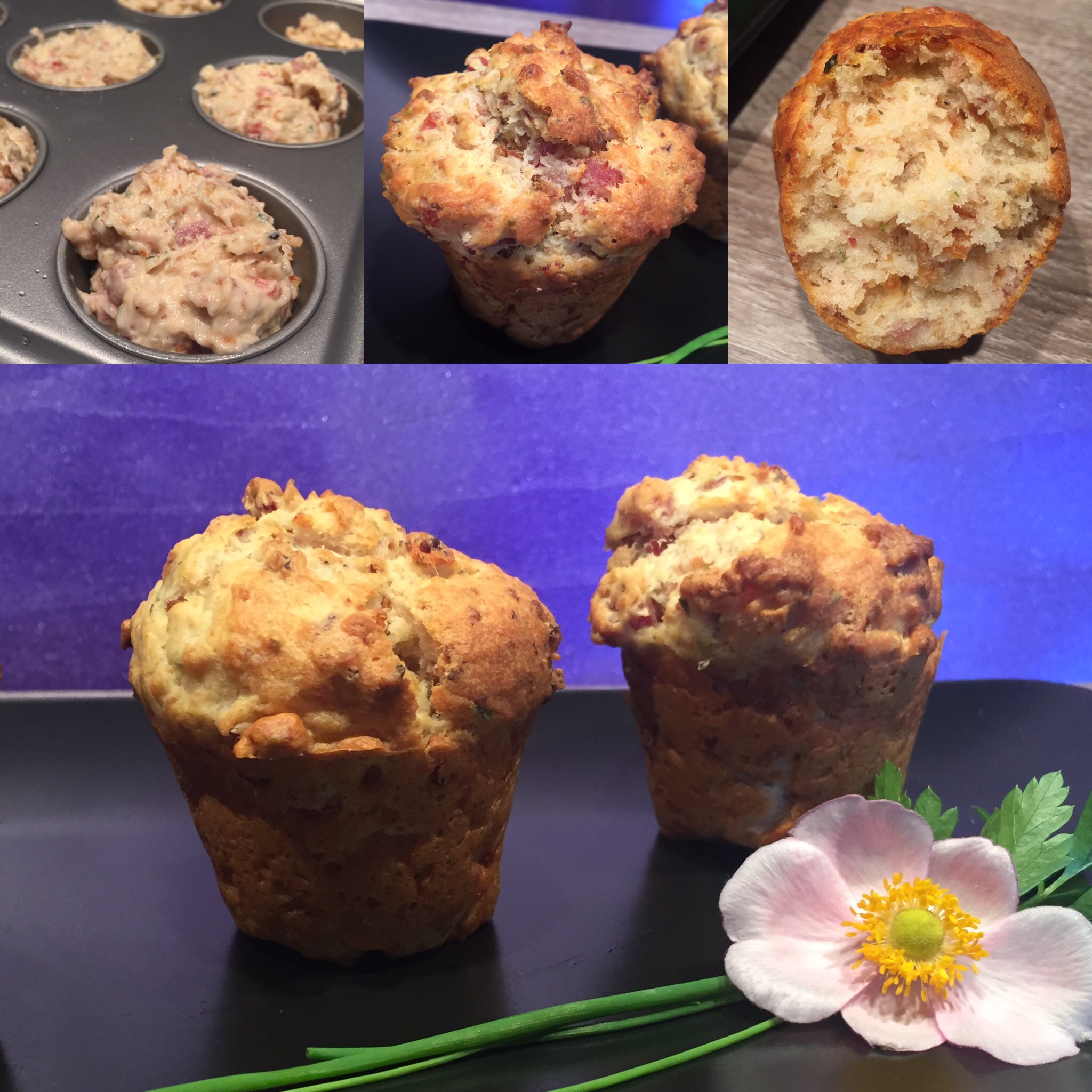 Röstzwiebel Schinken Muffins (Herzhafte Muffins) - Kathis Rezepte